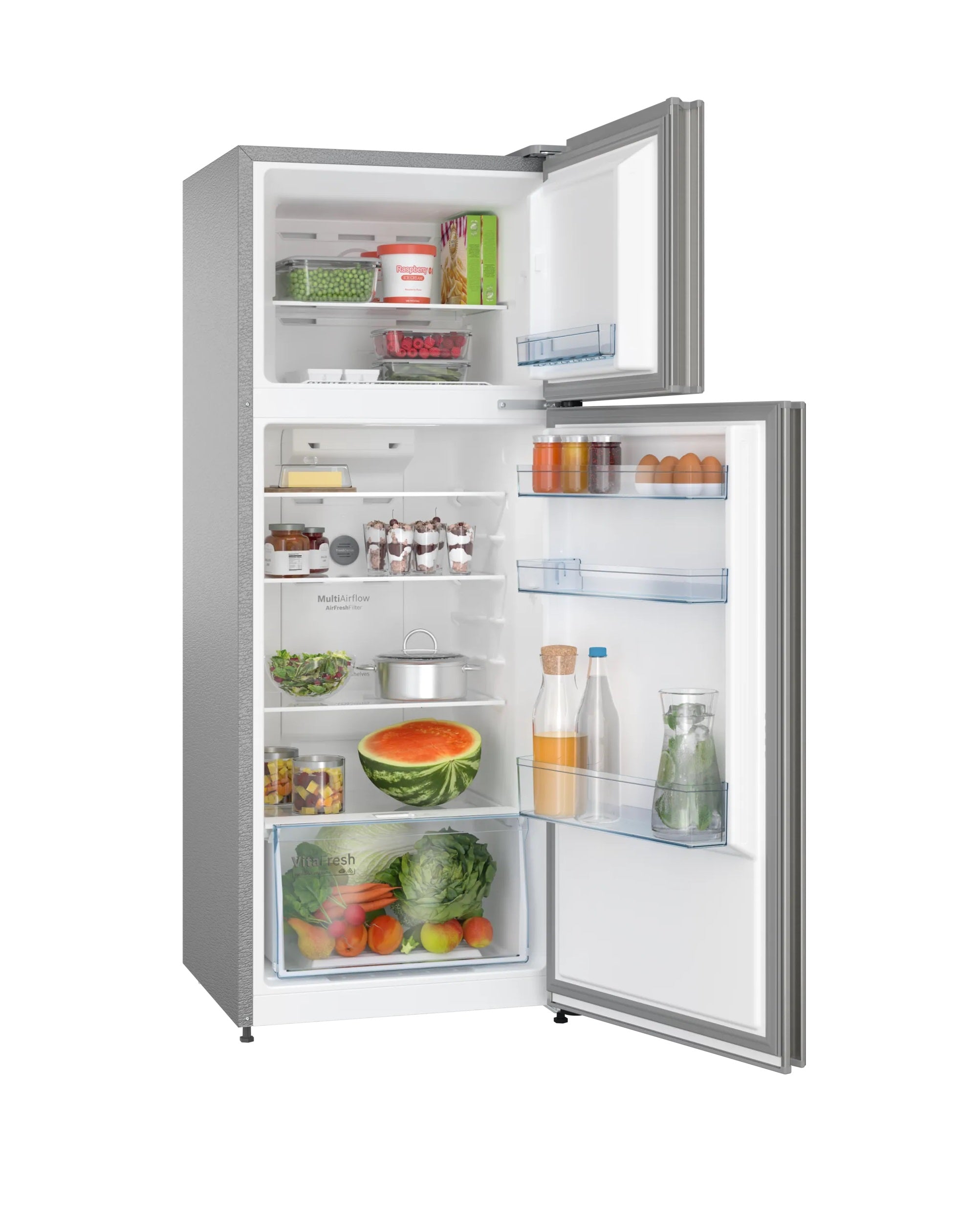 BOSCH 243 L Frost Free Double Door Top Mount 3 Star Refrigerator  (silver, CTN27S031I)