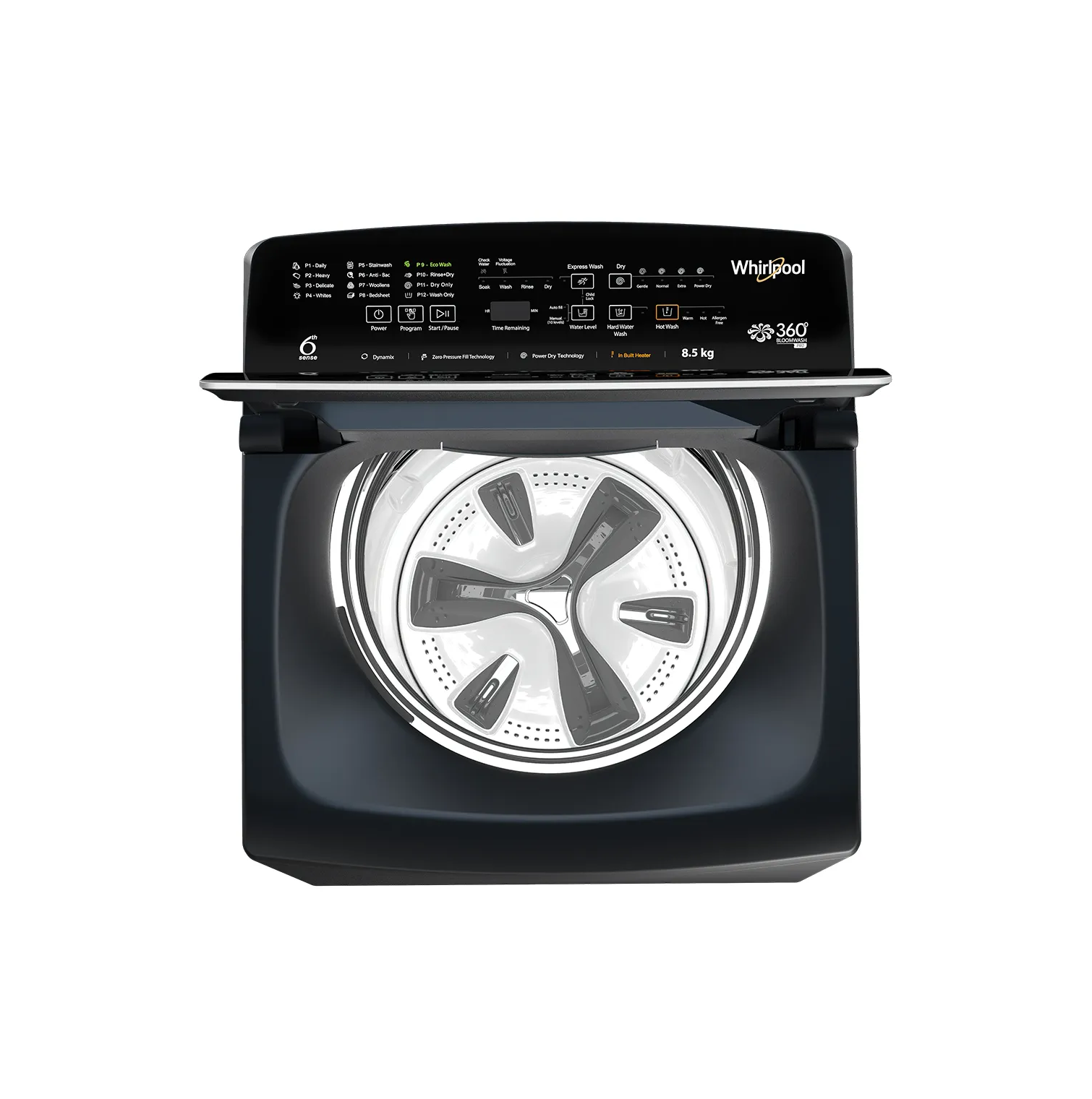 Whirlpool 360° Bloomwash Pro 8.5kg 5 Star Top Load Washing Machine with In-Built Heater (31671)