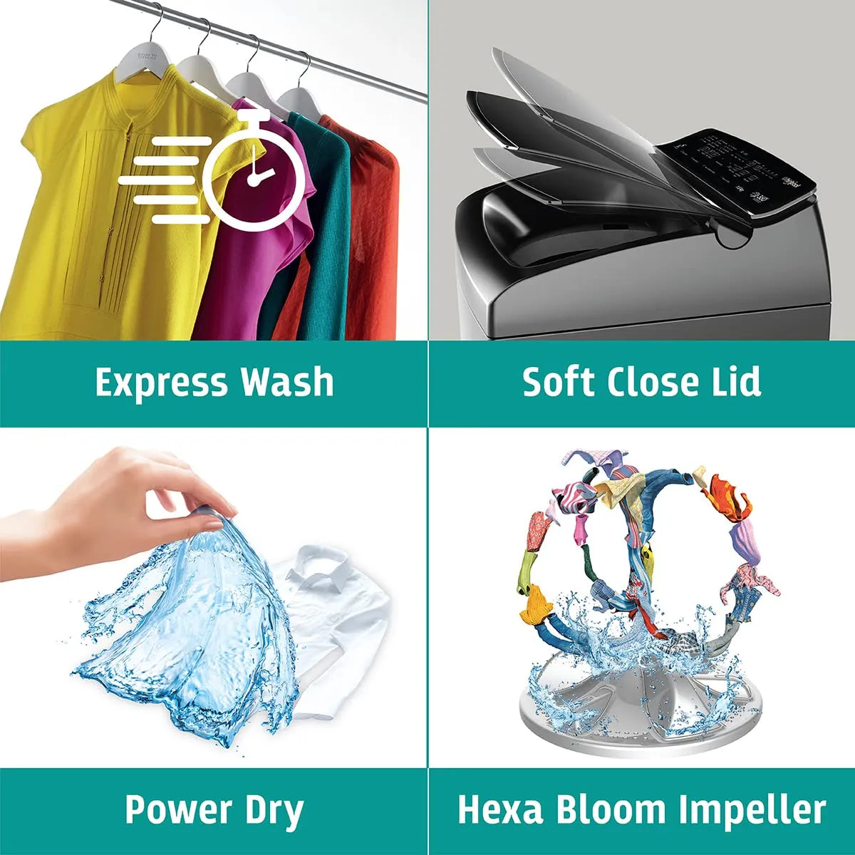 360° Bloomwash Pro 9.5kg 5 Star Fully Automatic Top-Load Washing Machine with In-Built Heater