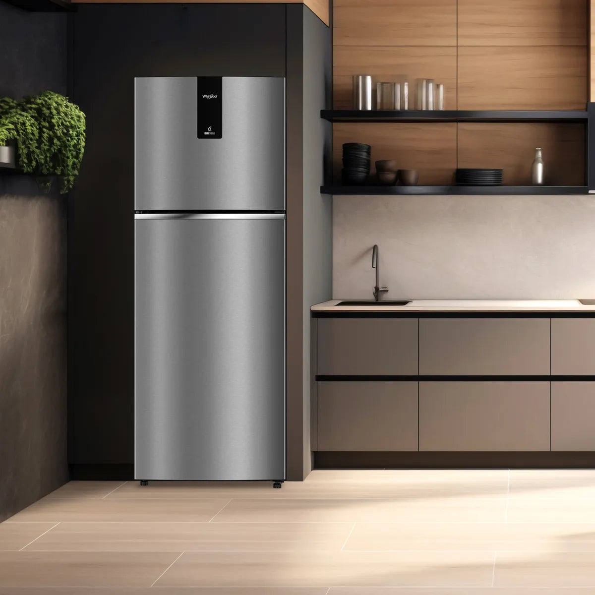 Intellifresh Pro 235 L 3 Star Inverter Convertible Frost Free Double-Door Refrigerator - Athena Steel ( 22348)