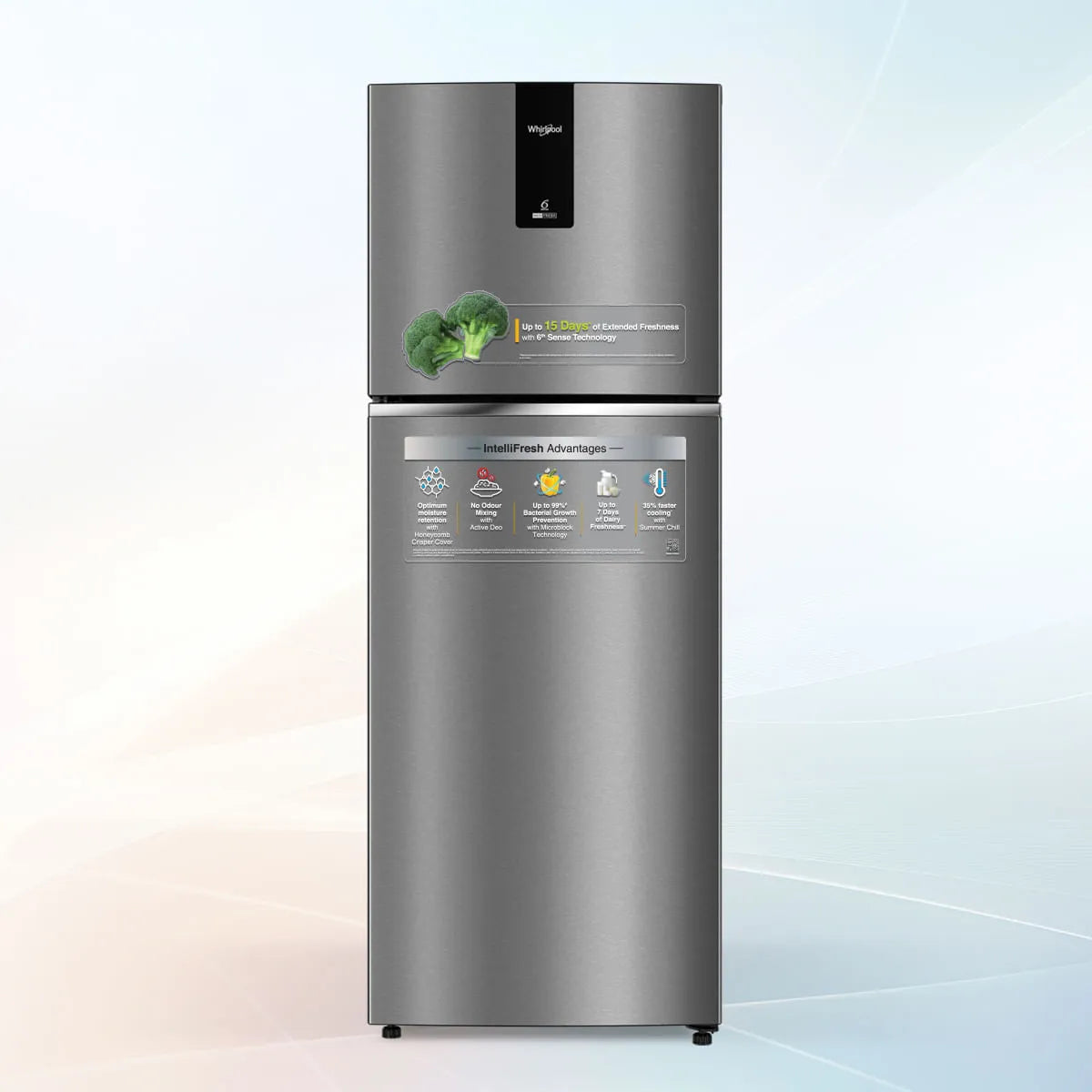 Intellifresh 235L 3 Star Frost Free Double-Door Refrigerator - Athena Steel (22335)
