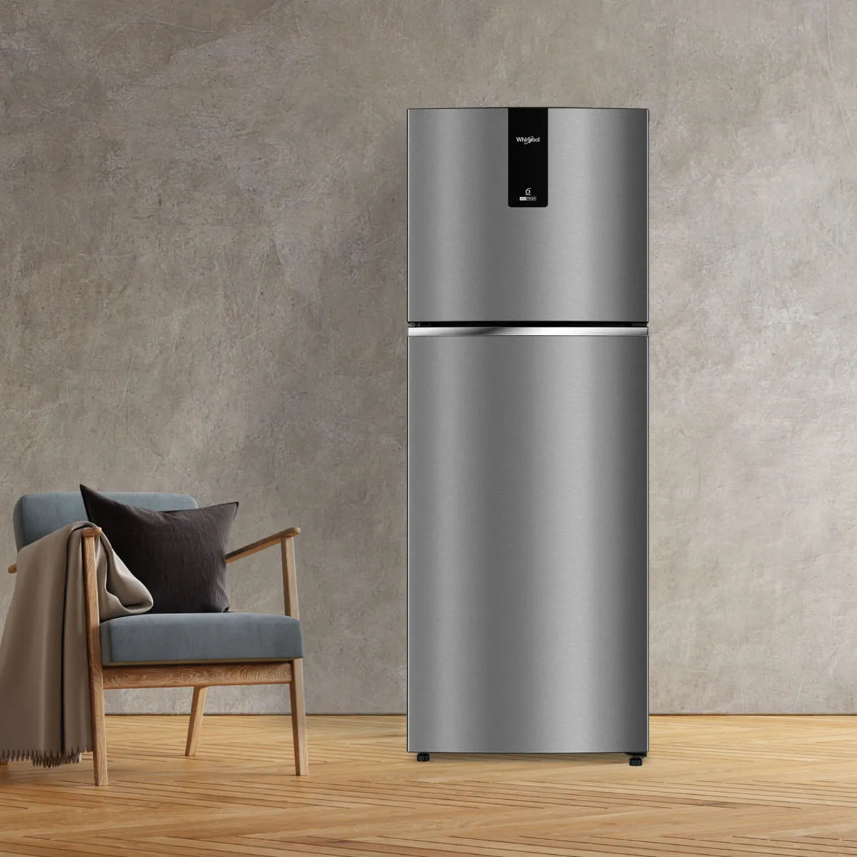 Intellifresh 235L 3 Star Frost Free Double-Door Refrigerator - Athena Steel (22335)
