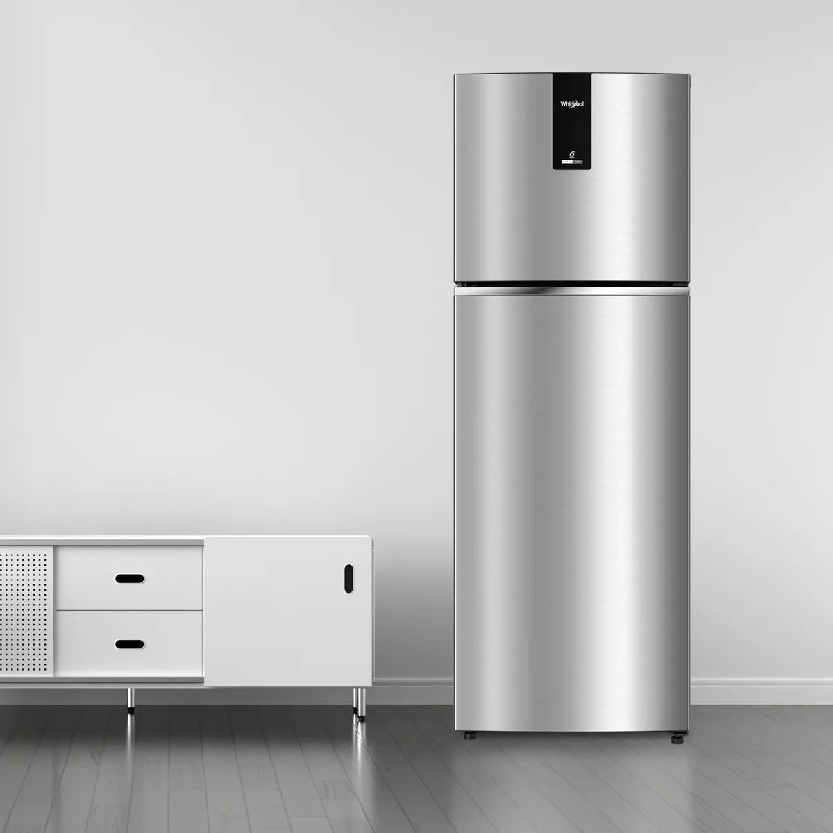 Intellifresh 308L 2 Star Frost Free Double-Door Refrigerator - Titan Steel (22407)