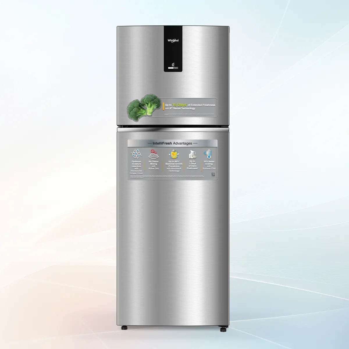 Intellifresh 259L 2 Star Inverter Frost Free Double-Door Refrigerator - Titan Steel-Y (22377)