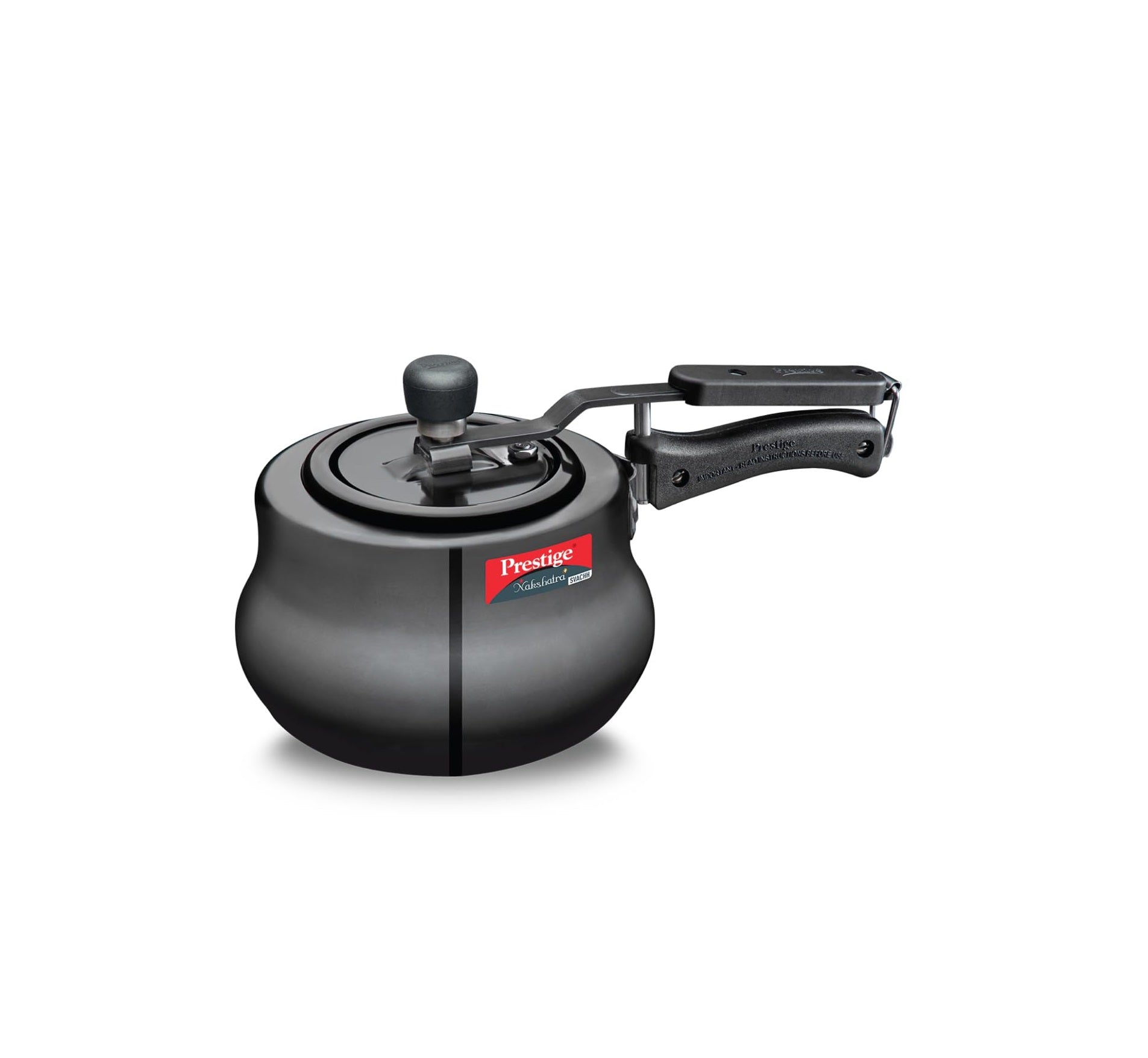 Prestige 3 Litres Nakshatra Plus Svachh Induction Base Inner Lid Hard Anodized Pressure Cooker | Black |nti-Bulge Base