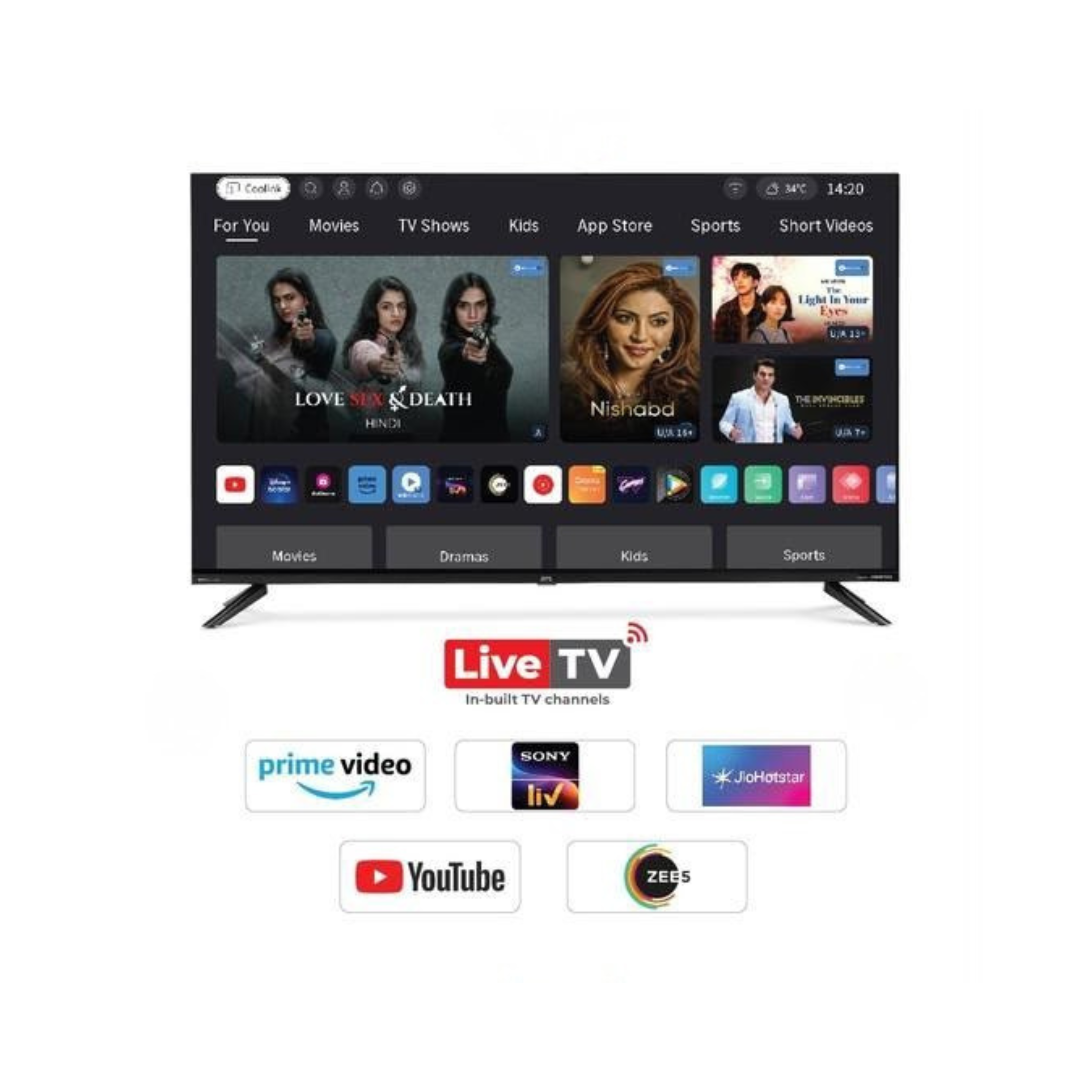 BPL 55 4K HOMETHEATRE ONKYO TV 55UF2340 with Dolby Audio, Sound by Onkyo