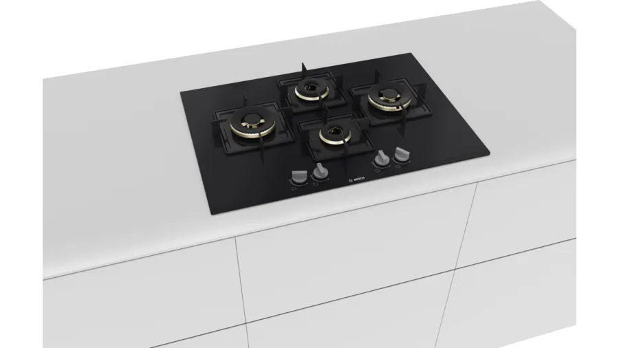 Series 6 Gas hob 75 cm Tempered glass, Black (PNI7B6F10I)