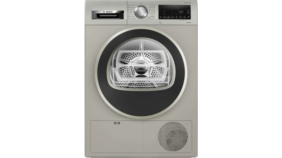 BOSCH - Series 4 condenser tumble dryer 8 kg Silver inox(WPG23108IN)