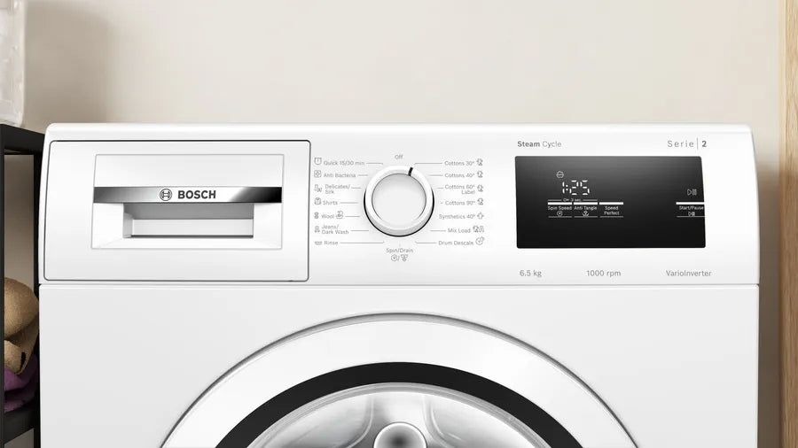 BOSCH 6.5 kg Fully Automatic Front Load Washing Machine with In-built Heater White  (WAJ20062IN)
