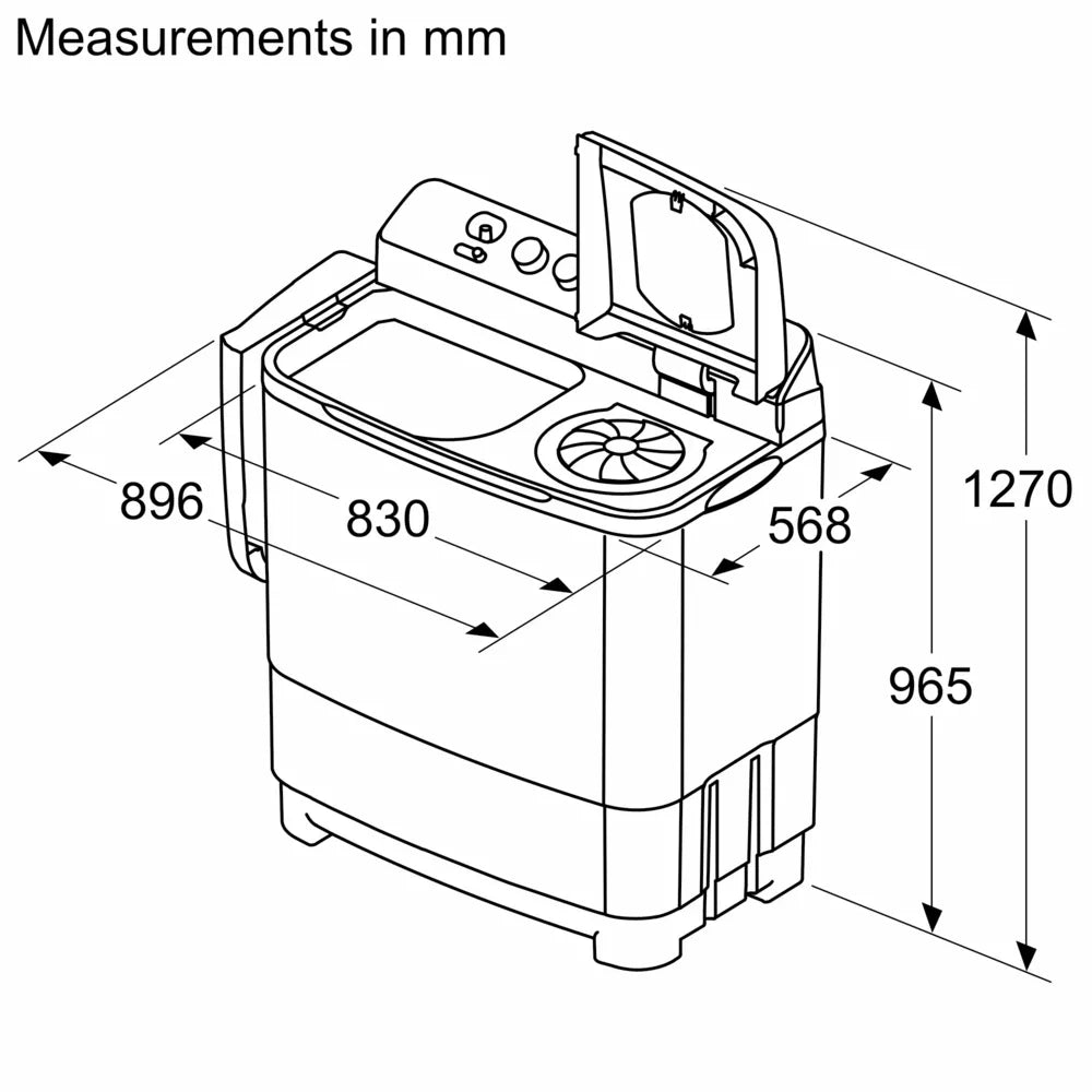 BOSCH Series 2 Semi-automatic Toploader 11 kg 1300 rpm