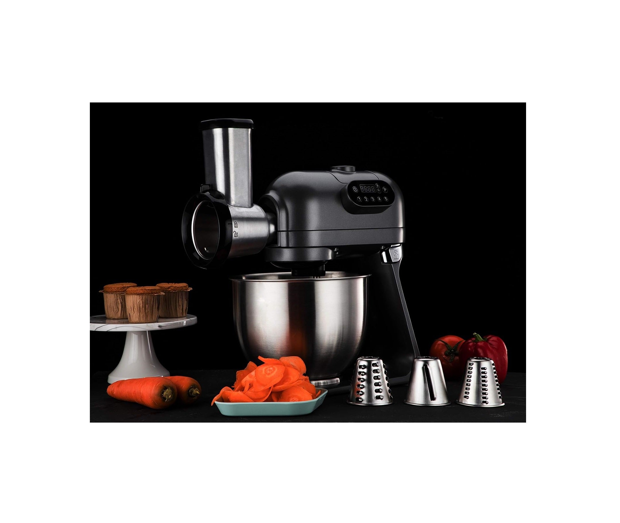 Hafele Klara - The Kitchen Machine Multifunctional Blender with 5.5L Mixing Bowl, 3 Mixing Attachments, 1.2 Litre Blender, Vegetable Slicer (3 Attachments), Optional Meat Mincer Attachment - 1000 Watt