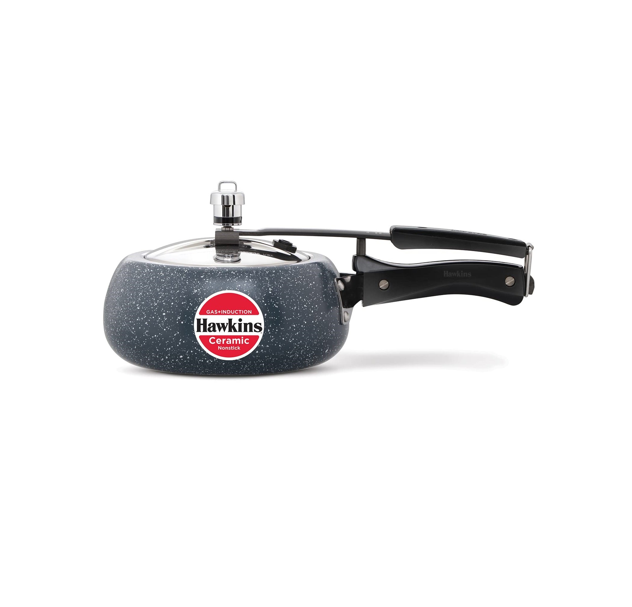 Hawkins 2 Litre Ceramic Nonstick Pressure Cooker, Induction Inner Lid Cooker, Granite Contura shaped Cooker, Best Cooker (ICC20)