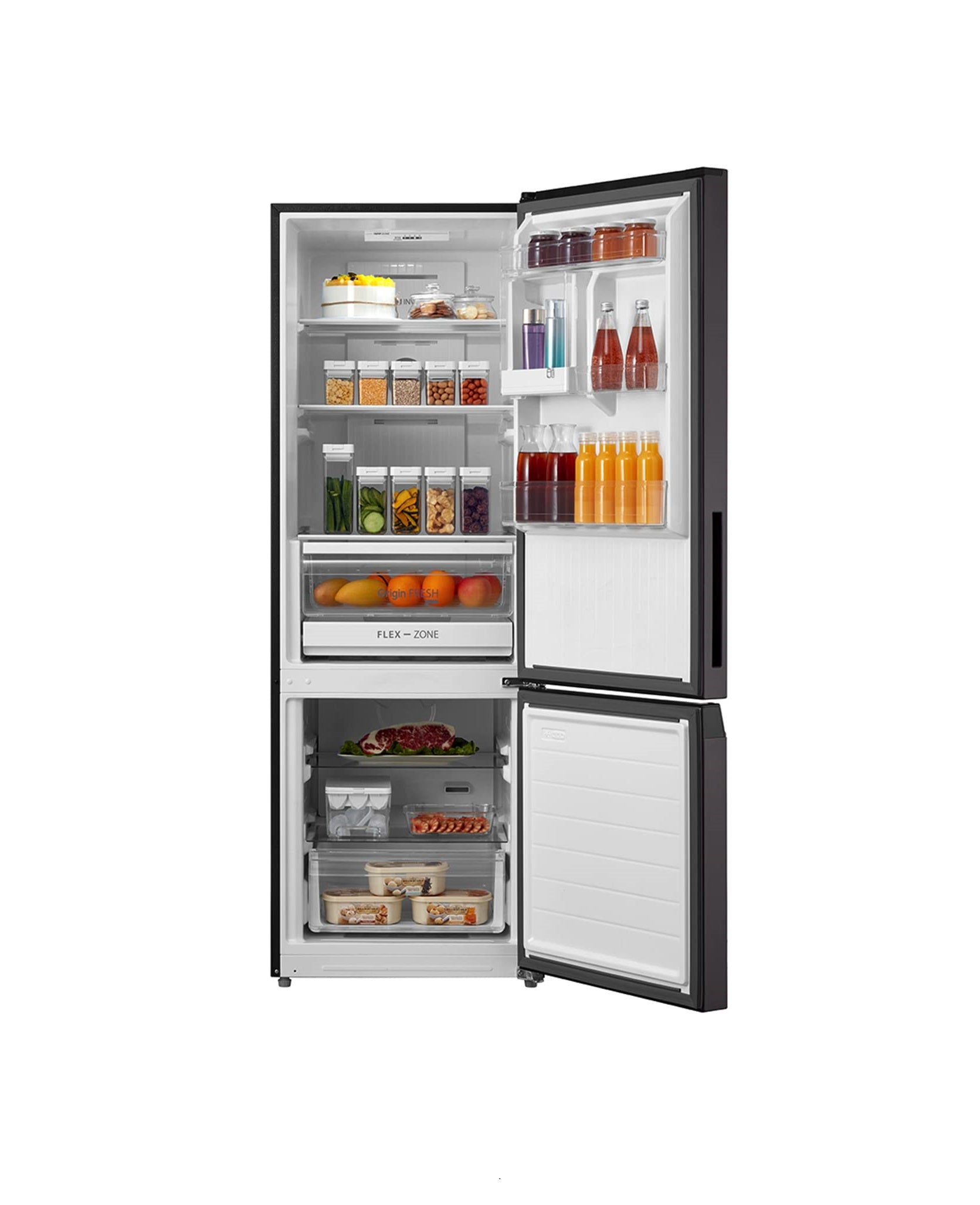 Toshiba 349L 2 Star Frost Free Inverter Double Door Refrigirator Bottom Freezer(GR-RB423WE-PMI(37), Satin Grey)