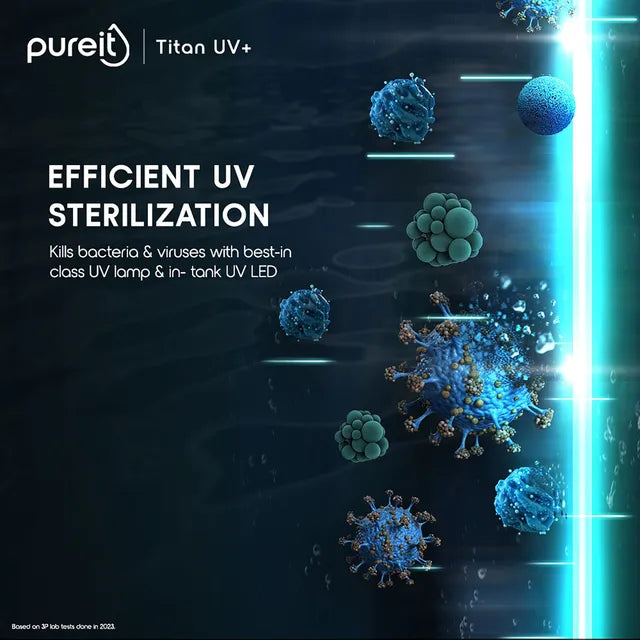 pureit Titan UV+ 7L UV Lamp + UFSC+ UV Led Water Purifier with Integrated Sediment Filter (Black)