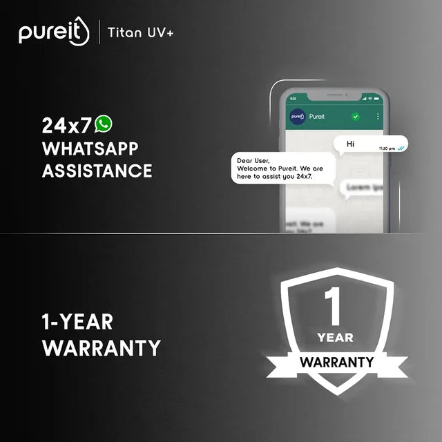 pureit Titan UV+ 7L UV Lamp + UFSC+ UV Led Water Purifier with Integrated Sediment Filter (Black)