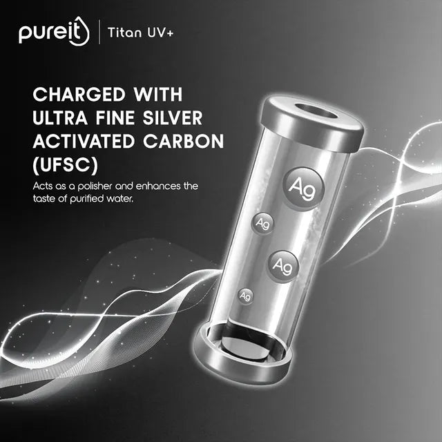 pureit Titan UV+ 7L UV Lamp + UFSC+ UV Led Water Purifier with Integrated Sediment Filter (Black)