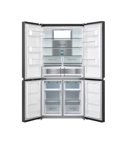 TOSHIBA 650 L Frost Free French Door Bottom Mount Convertible Refrigerator(GR-RF646WE-PGI(24), Blue Glass)