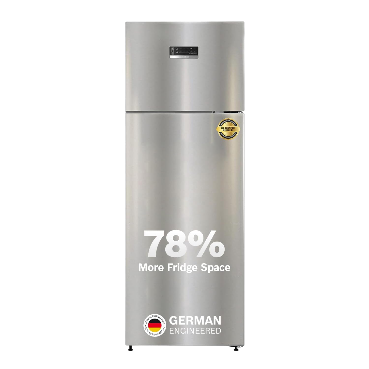 Bosch 243L 3 Star Frost Free Refrigerator, Convertible(CTC27S031I, Silver Inox))