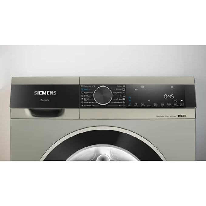 Siemens 11kg 5 Star with Automatic Detergent Dosage (IDOS) &amp; Stain Treatment Fully Automatic Front Load Washing Machine (Built in Heater, WG64A2AXIN, Hygiene Program &amp; 5 Star Inverter, Silver Inox)