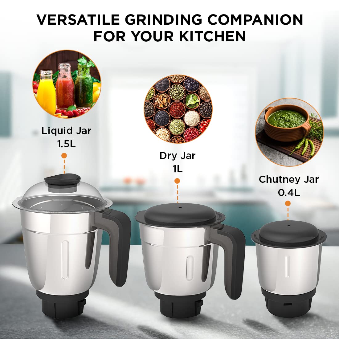 Crompton DuroElite 800Watt 3J Mixer Grinder