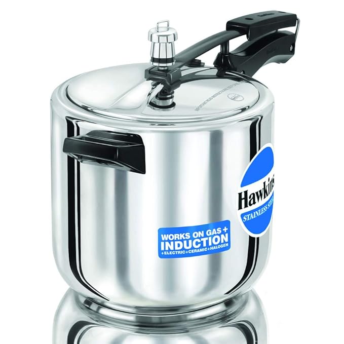 Hawkins 5 Litre Inner Lid Pressure Cooker, Stainless Steel Cooker, Induction Cooker, Silver (HSS60), 5 Liter