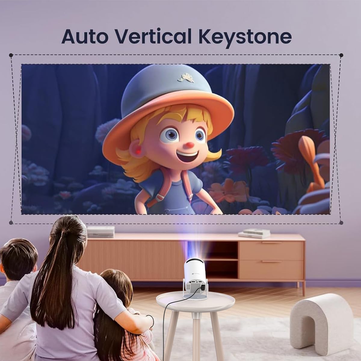 Portronics Beem 440 Smart LED Projector with 720p HD Resolution, Rotatable Design, Built-in Streaming Apps (Netflix, Prime Video, Hotstar), 2000 Lumens, Screen Mirroring, 3 Watts Speaker