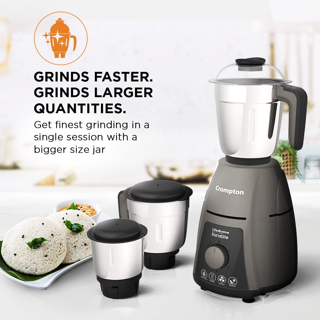 Crompton DuroElite 800Watt 3J Mixer Grinder