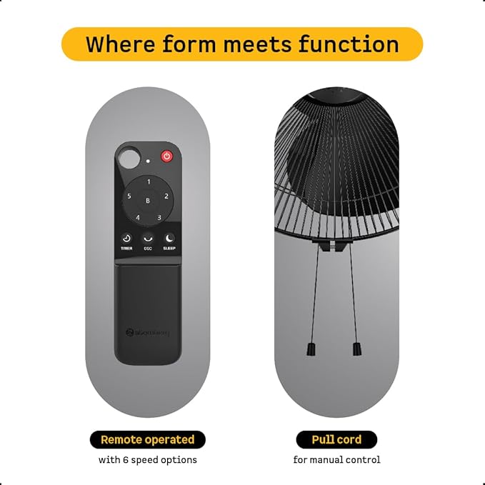 atomberg Renesa 400mm Wall Mount Fan | 5-star rated | Ideal for Home &amp; Office | Silent BLDC Stand Fan | 6 Speeds | 35W | Remote with Oscillation, Timer, Sleep