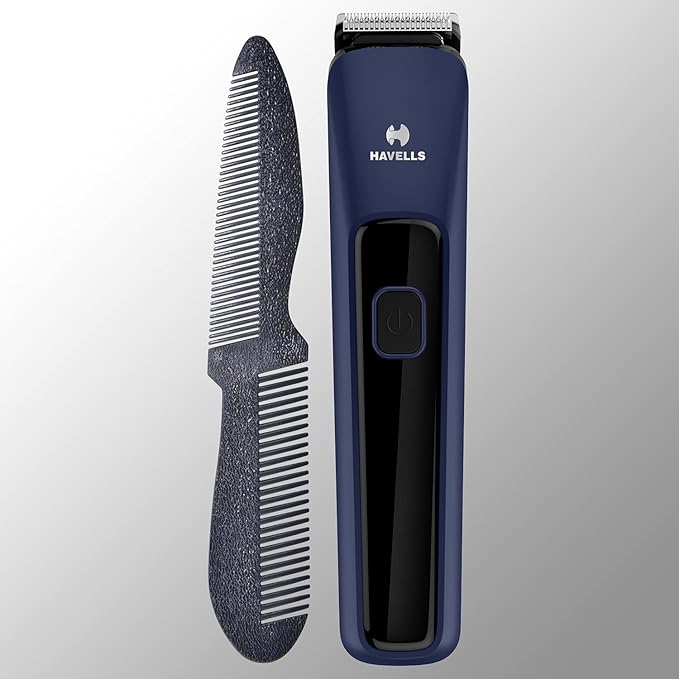 Havells Bt5112C Li-Ion Men Cord &amp; Cordless Beard Trimmer (Blue), Battery Powered
