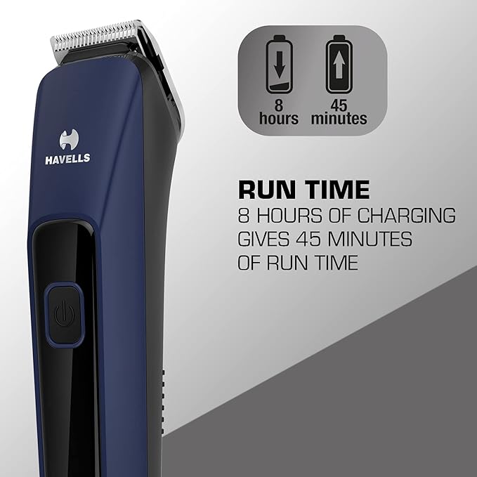 Havells Bt5112C Li-Ion Men Cord &amp; Cordless Beard Trimmer (Blue), Battery Powered