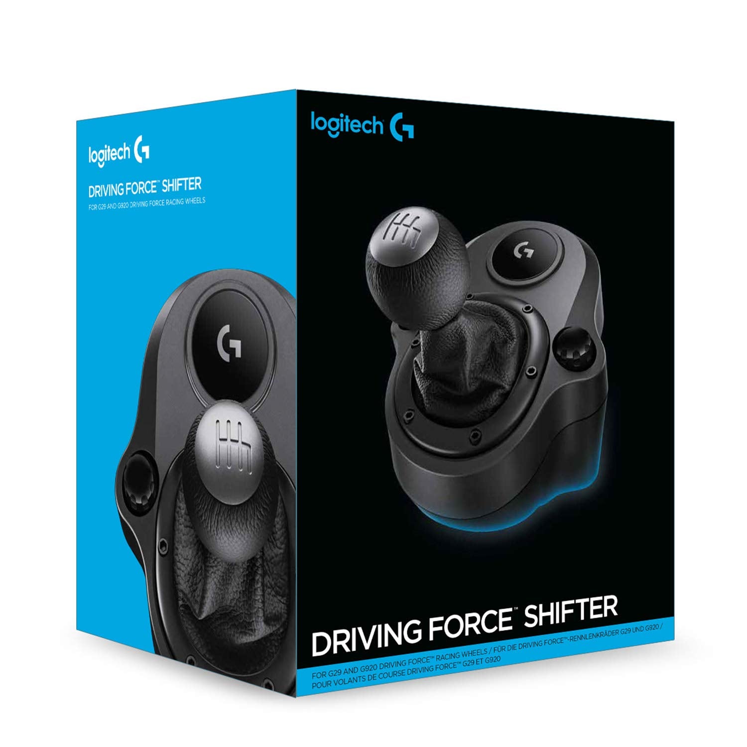Logitech G Driving Force Racing Wheels Shifter for G29, G920 &amp; G923, 6 Speed, Push Down Reverse Gear, Steel and Leather Construction - Black