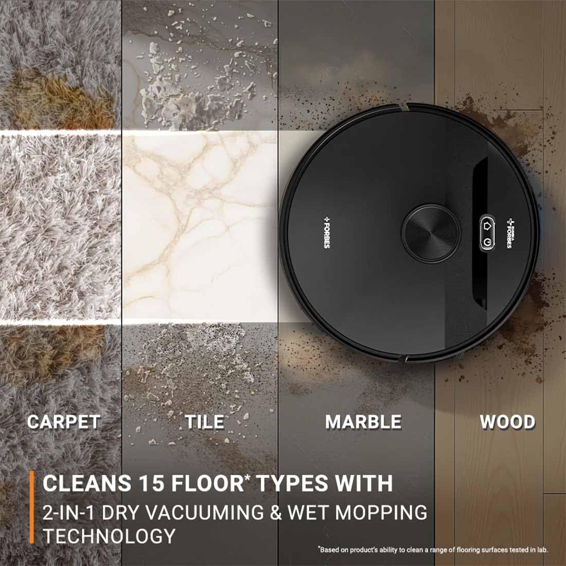 Eureka Forbes SmartClean Home Mapping Nuo S2, 9000Pa High Suction Robotic Vacuum Cleaner | LiDAR 3.0 | Wet Mopping | 5-Hour Run Time | Covers 3000+ Sq. Ft. | Smart App Control