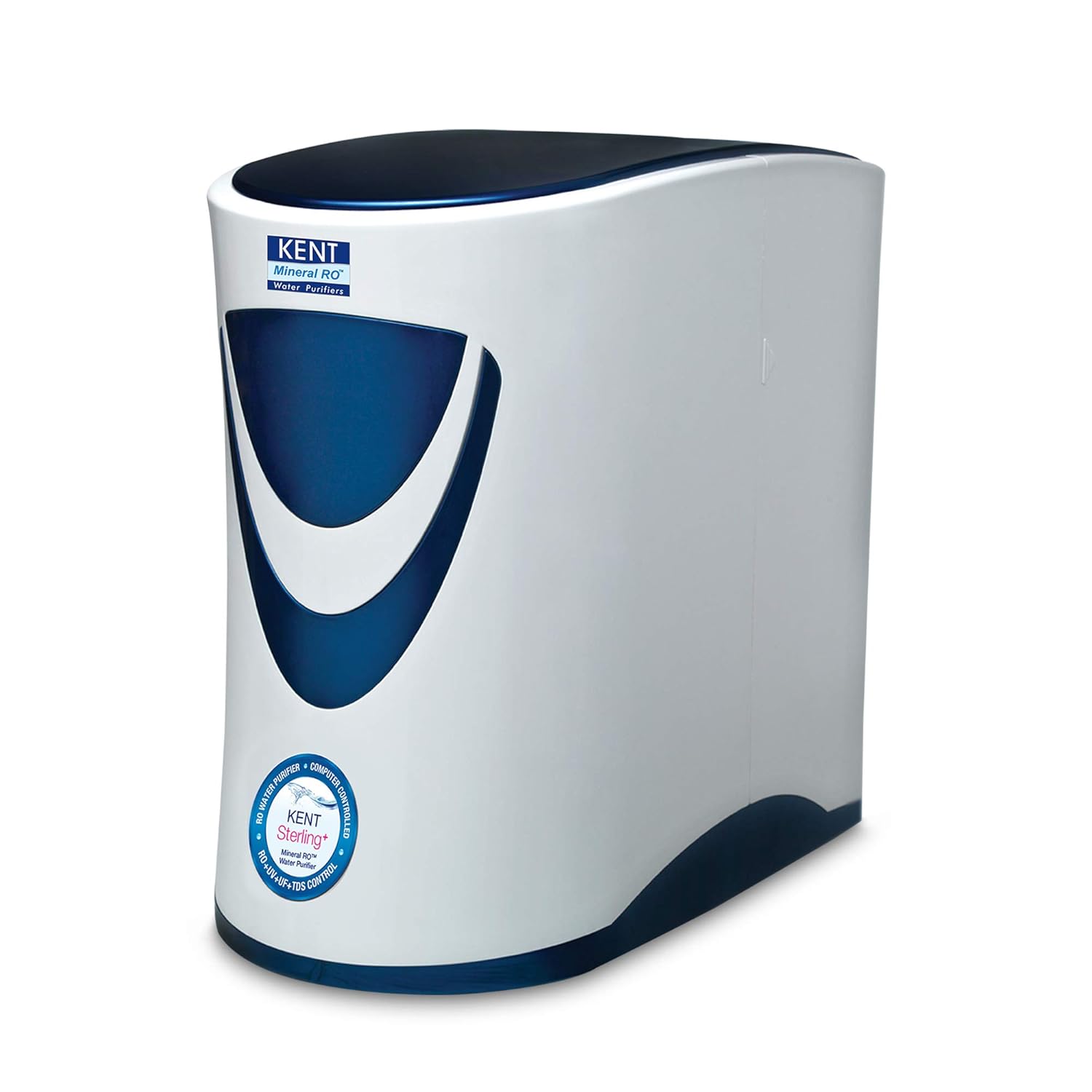 KENT Sterling Plus RO Water Purifier | 4 Years Free Service | ISI Marked | Multiple Purification Process |RO + UV + UF + TDS Control | 6L Tank | 20 LPH Flow | Under the Counter | White