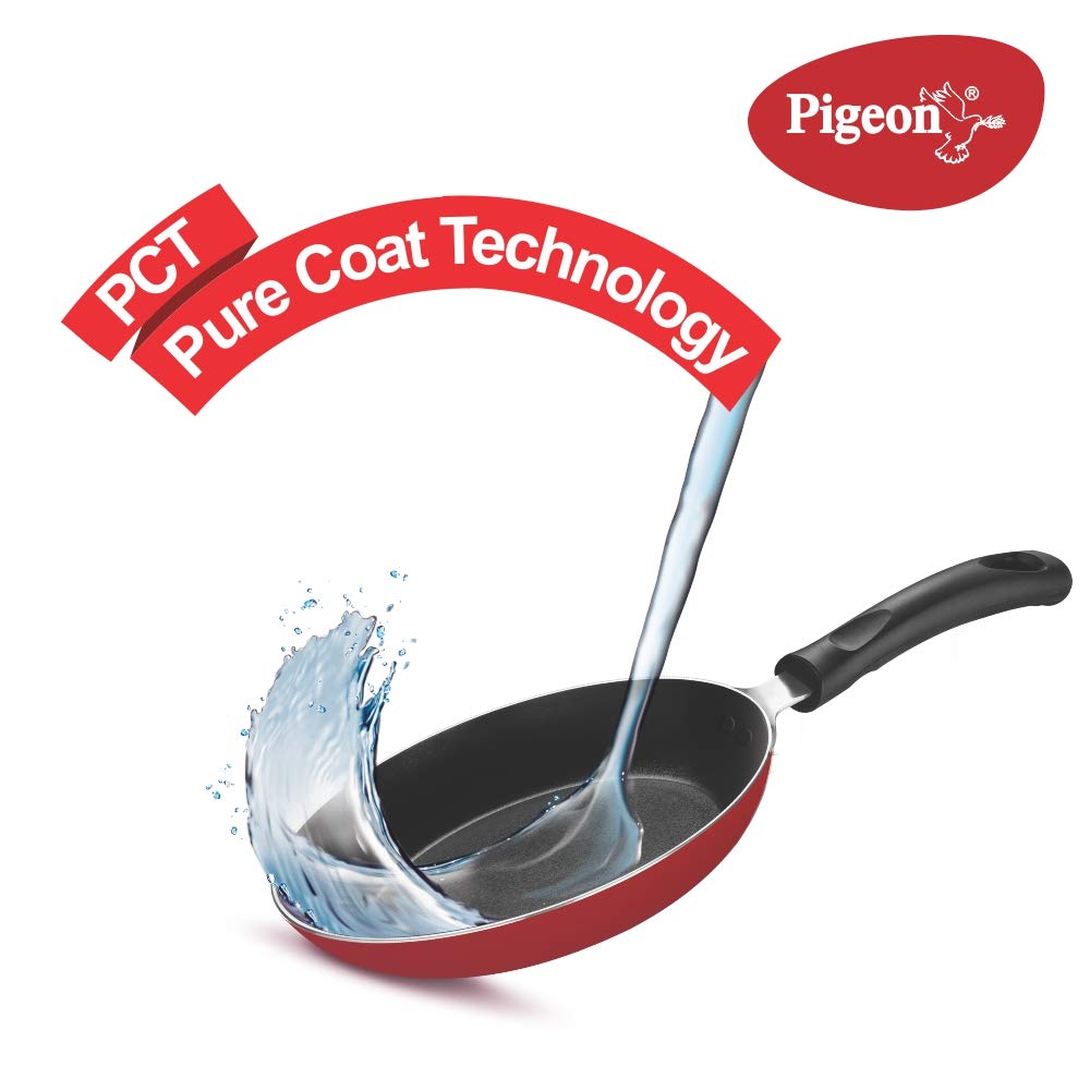 Pigeon Aluminium Nonstick Duo Pack Flat Tawa 250 and Fry Pan 240