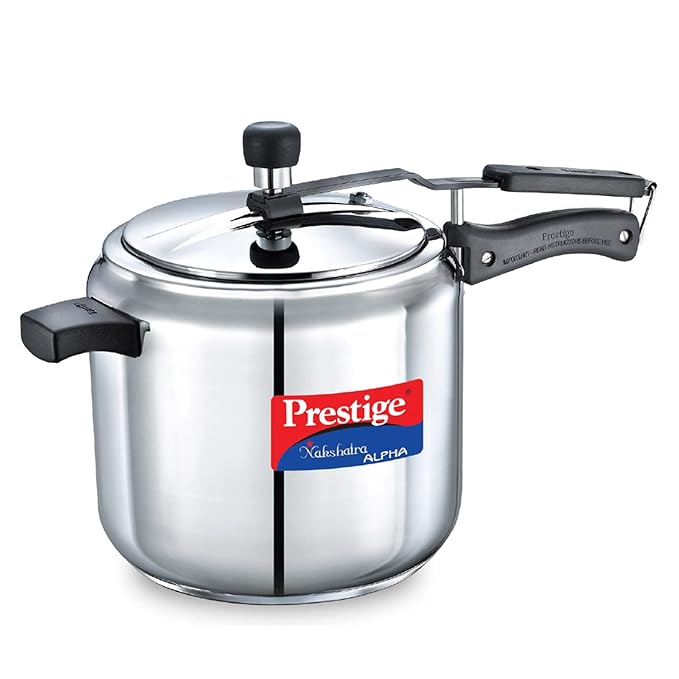 Prestige Nakshatra Alpha Stainless Steel Inner Lid Pressure Cooker, 5 Litres, Stainless Steel, 5 Liter
