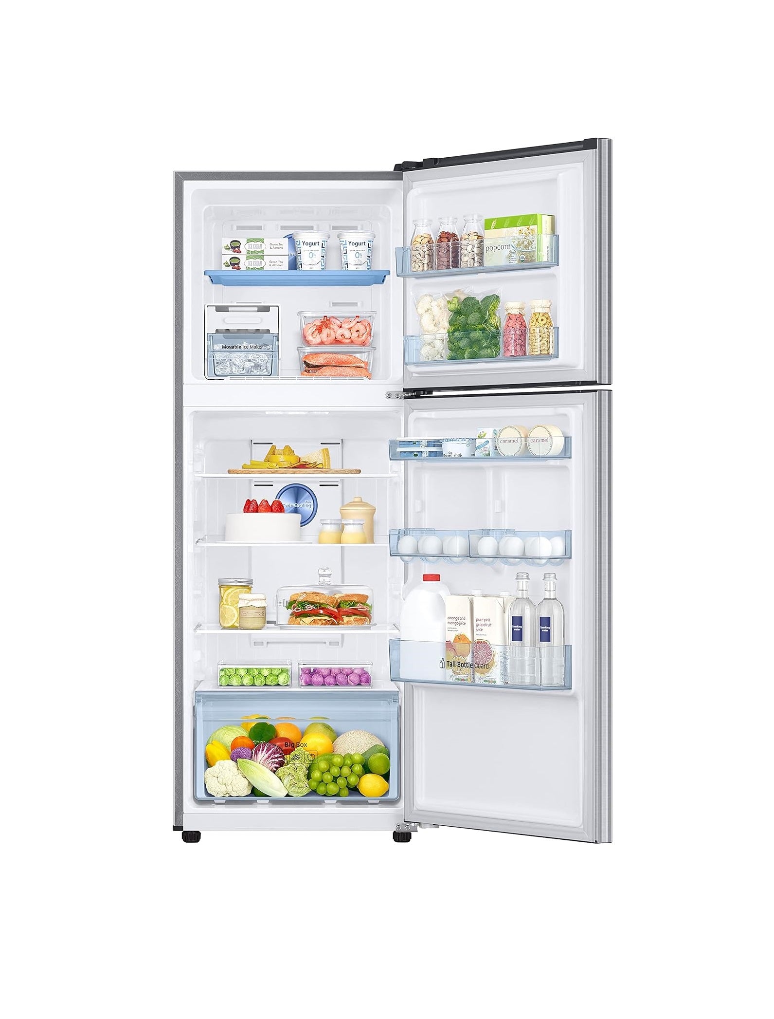 Samsung 301L 2 Star Inverter Frost-Free Convertible 5 In 1 Double Door Refrigerator (RT34C4522S8, Elegant Inox)