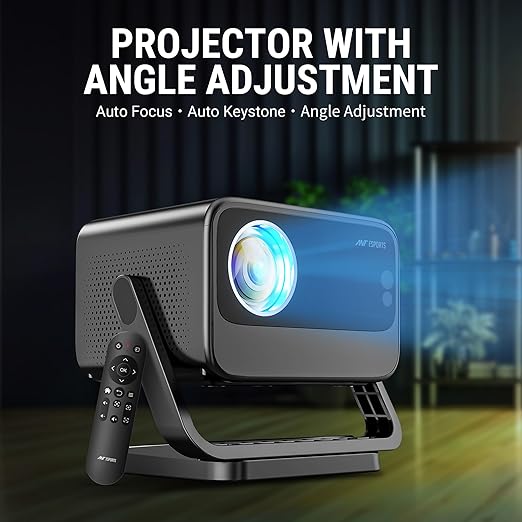 Ant Esports View 822 Smart LED Projector - Black | Auto-Focus 1080P Native &amp; 4K Support, 5000 Lumens, WiFi, Android 9, BT, Remote, Upto 176", Built-in OTT (Netflix, Prime Video), Speaker 2x3W