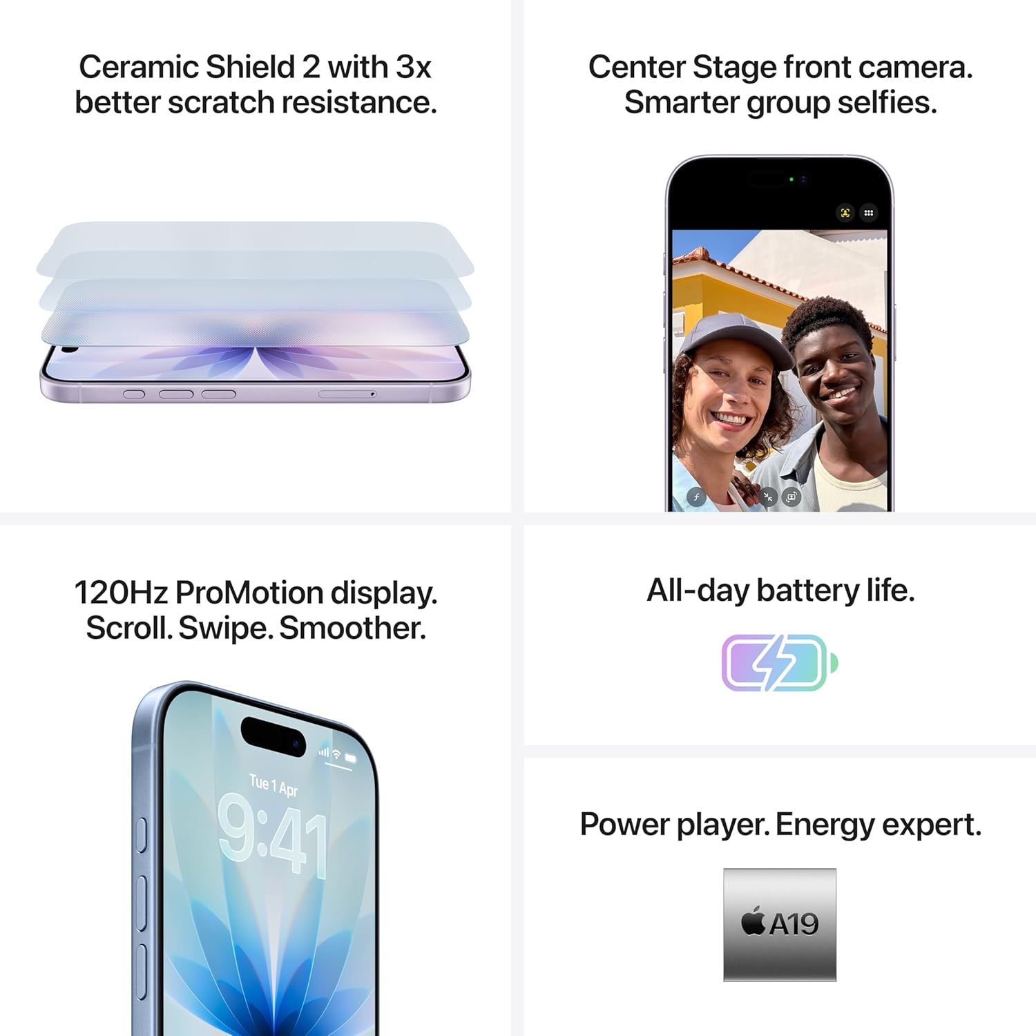 iPhone 17 256 GB: 15.93 cm (6.3″) Display with Pro-Motion, A19 Chip, Black