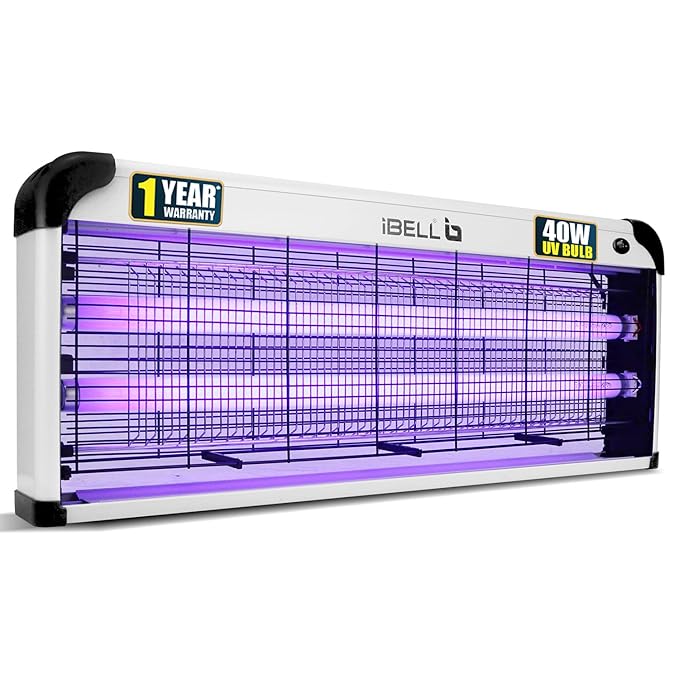 iBELL 202IK Insect Killer Machine 40W Bug Zapper with Aluminium Body &amp; UV Bulbs, Fly Catcher for Home, Hotels &amp; Offices, Insect Control (Grey)