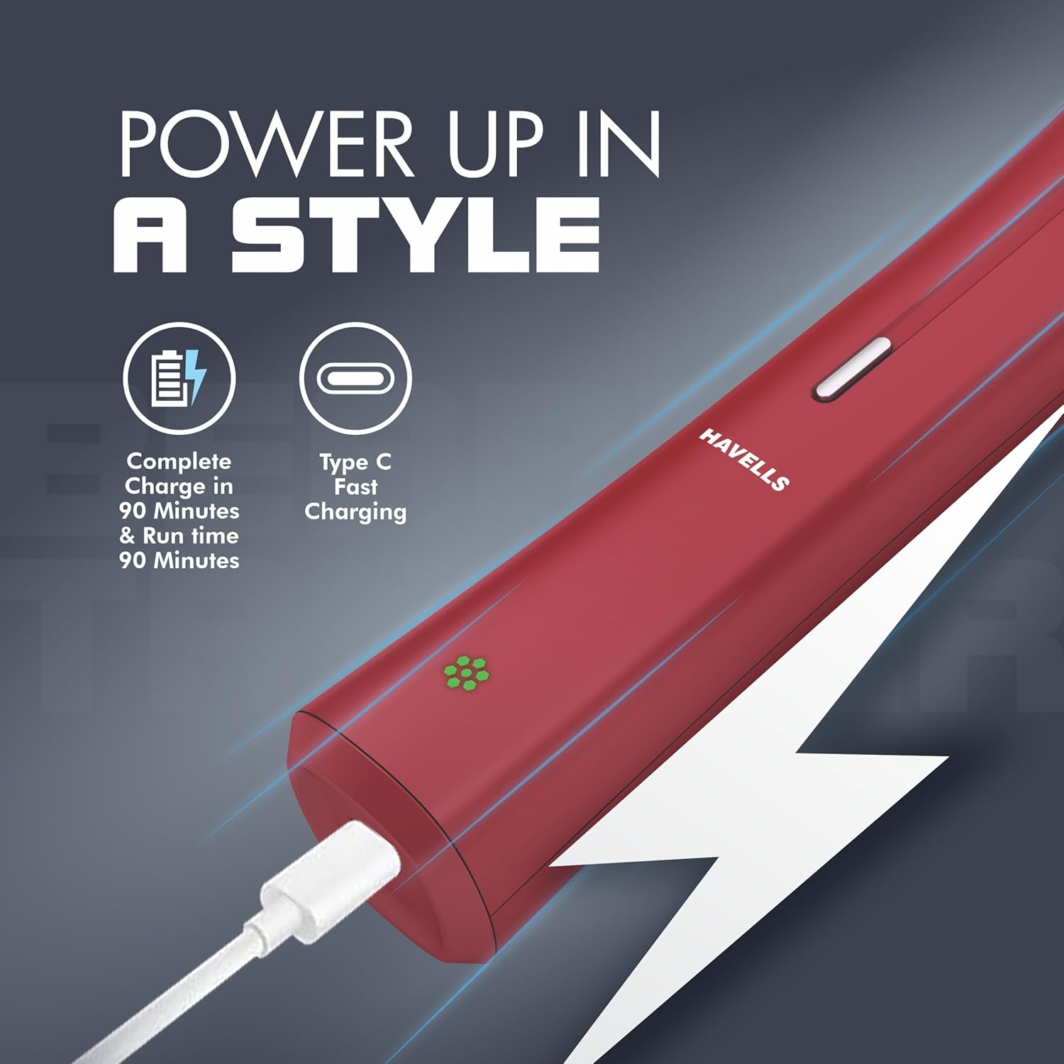 Havells Bt6111 Beard Trimmer, Skin Firendly Stainless Steel Blades 90 Mins Runtime Up To 13 Mm Length Settings 2 Years Guarantee (Red)-Battery Powered, Men