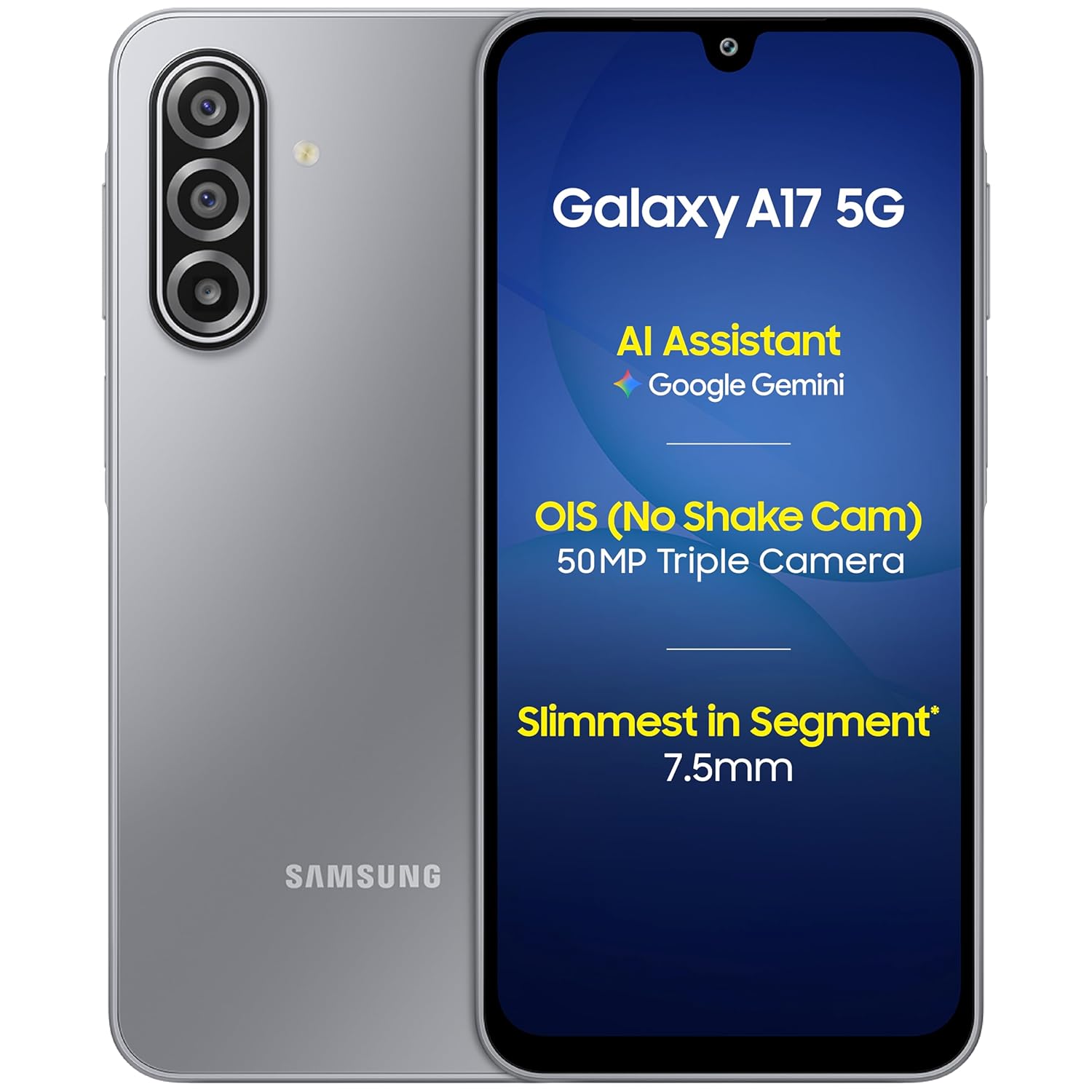 Samsung Galaxy A17 5G (Gray, 8GB RAM, 128GB Storage)