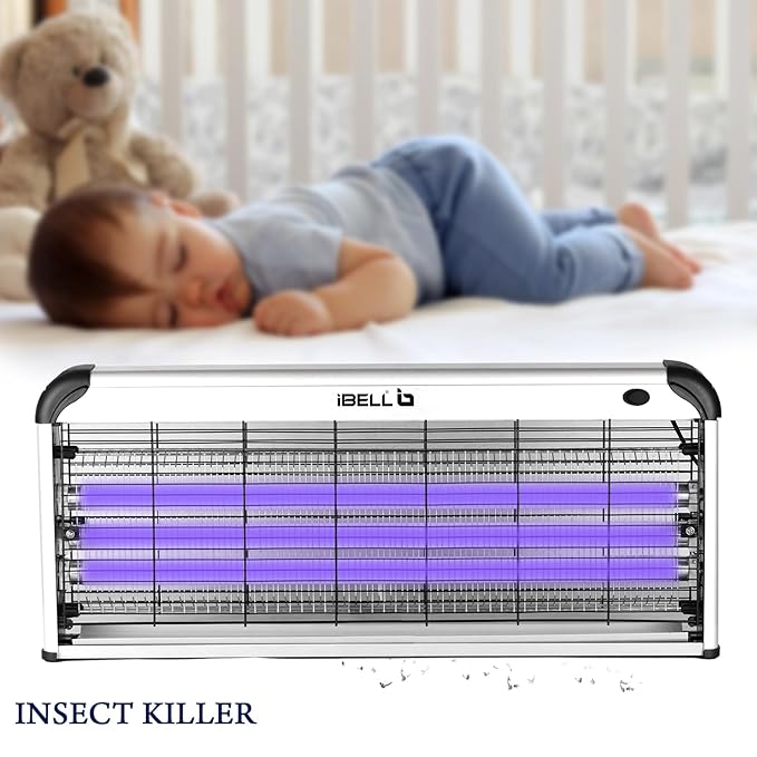 iBELL 202IK Insect Killer Machine 40W Bug Zapper with Aluminium Body &amp; UV Bulbs, Fly Catcher for Home, Hotels &amp; Offices, Insect Control (Grey)