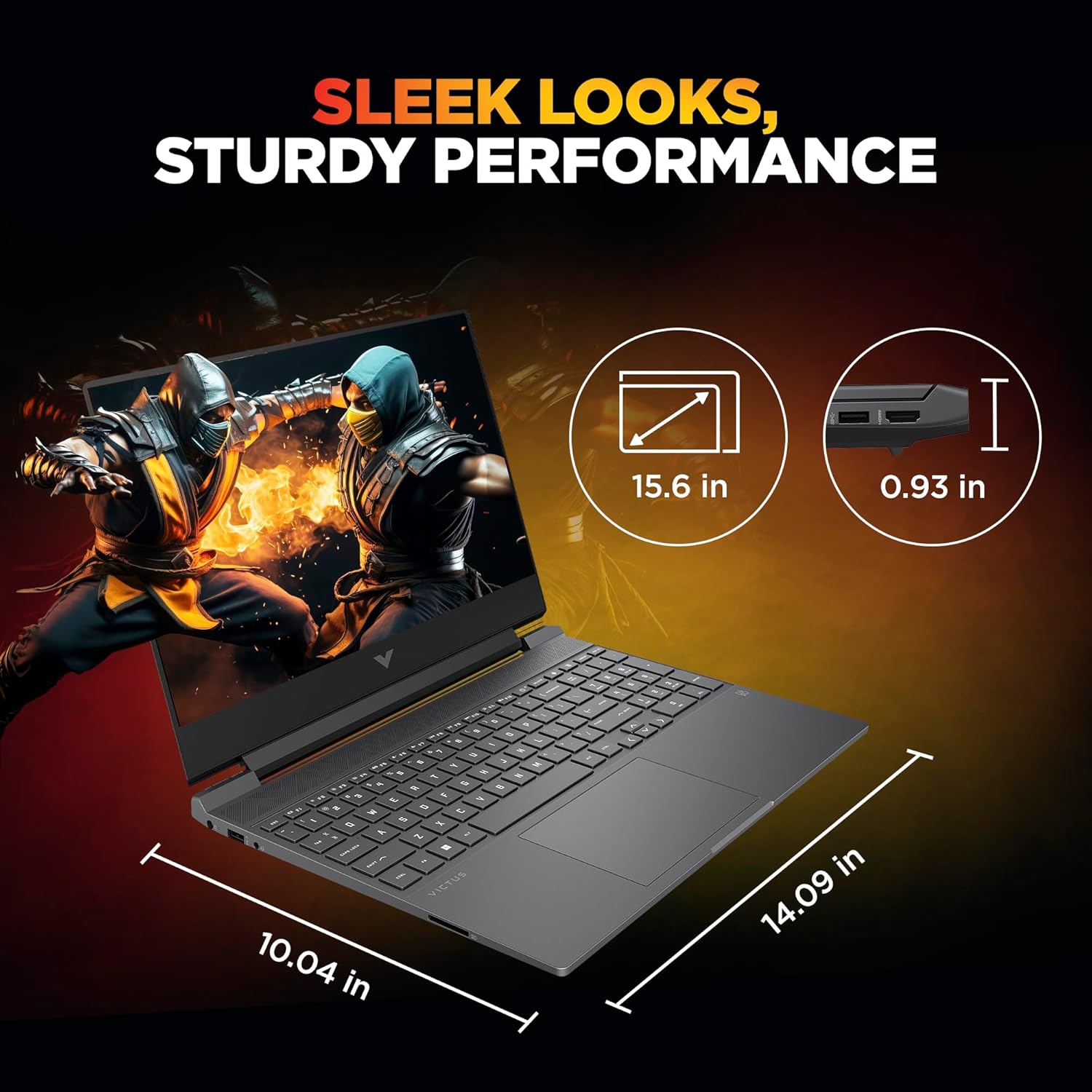 HP Victus, 13th Gen Intel Core i5-13420H, 4GB RTX 2050, 16GB DDR4 (Upgradeable) 512GB SSD, 144Hz, IPS, 300 nits, FHD, 15.6''/39.6cm, Win11, M365* Office24, Mica Silver, 2.3kg, fa2703tx Gaming Laptop