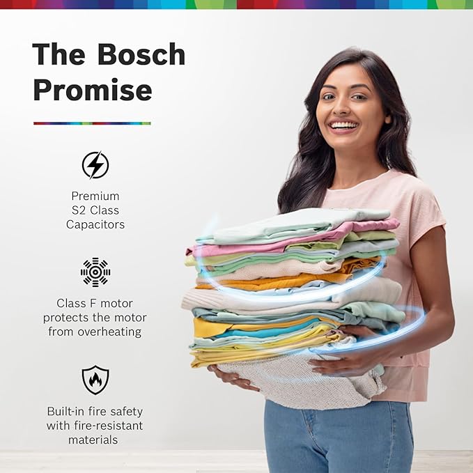 BOSCH 8.5 kg 5 Star with Vario Pulsator +,Scrub Zone &amp; 1360 High RPM Spin Motor Semi Automatic Top Load Washing Machine Black (WJG855G0IN)