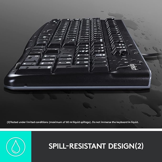 Logitech MK120 Wired USB Keyboard and Mouse Set for Windows