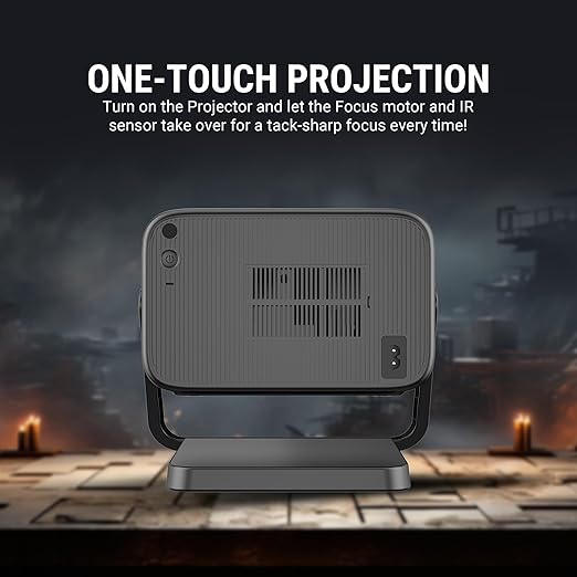 Ant Esports View 822 Smart LED Projector - Black | Auto-Focus 1080P Native &amp; 4K Support, 5000 Lumens, WiFi, Android 9, BT, Remote, Upto 176", Built-in OTT (Netflix, Prime Video), Speaker 2x3W