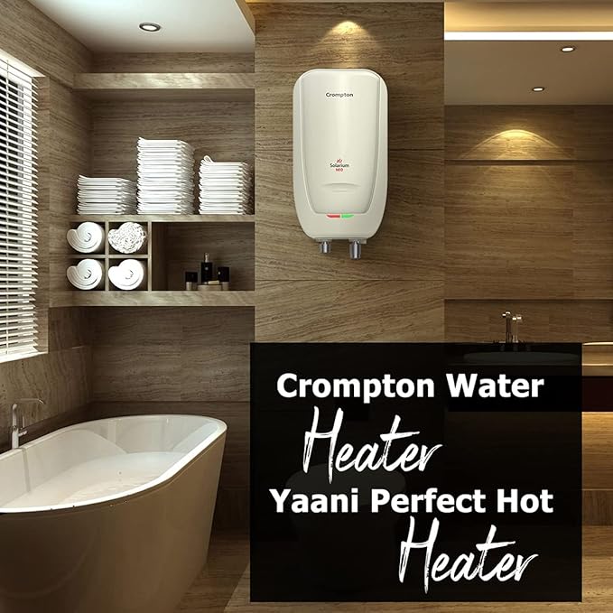 Crompton Solarium Neo 3-Litre, 3KW Instant Water Heater/Geyser with Rust Free ABS Body (Ivory)