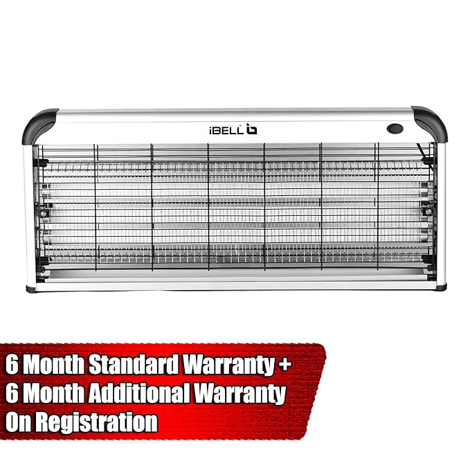 iBELL 202IK Insect Killer Machine 40W Bug Zapper with Aluminium Body &amp; UV Bulbs, Fly Catcher for Home, Hotels &amp; Offices, Insect Control (Grey)