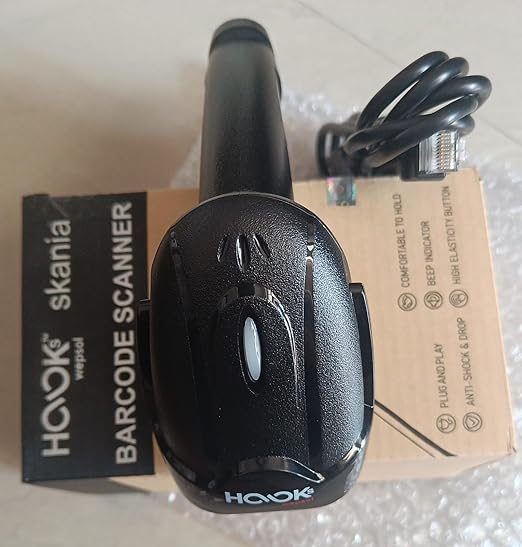 Wepsol Hooks Scania Scanner 760H Barcode Scanner (1) - USB Cable, Compatible with ECR, Wep Product, Touch POS, Computer