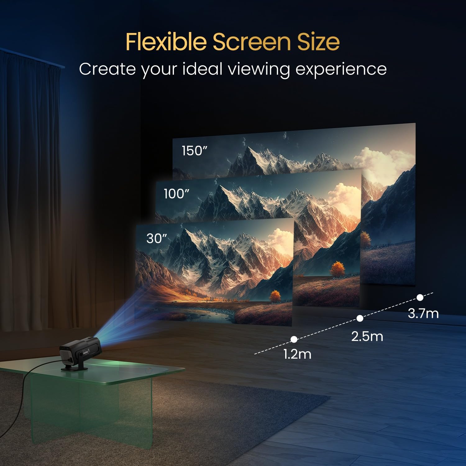 Portronics Beem 470 Smart LED Projector with 1080p Full HD Resolution, Rotatable Design, Built-in Streaming Apps (Netflix, Prime Video, Hotstar), 4500 Lumens, Screen Mirroring, 5 Watt Speaker